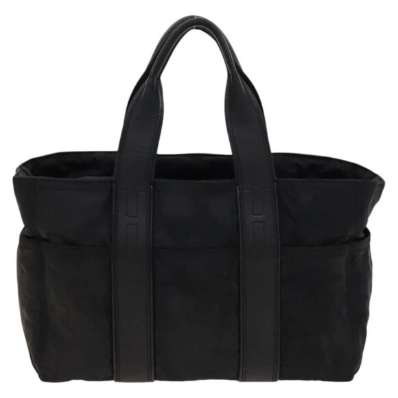 HERMES Acape Luco PM Hand Bag Nylon Black Silver Auth bs28738 - Picture 3 of 16